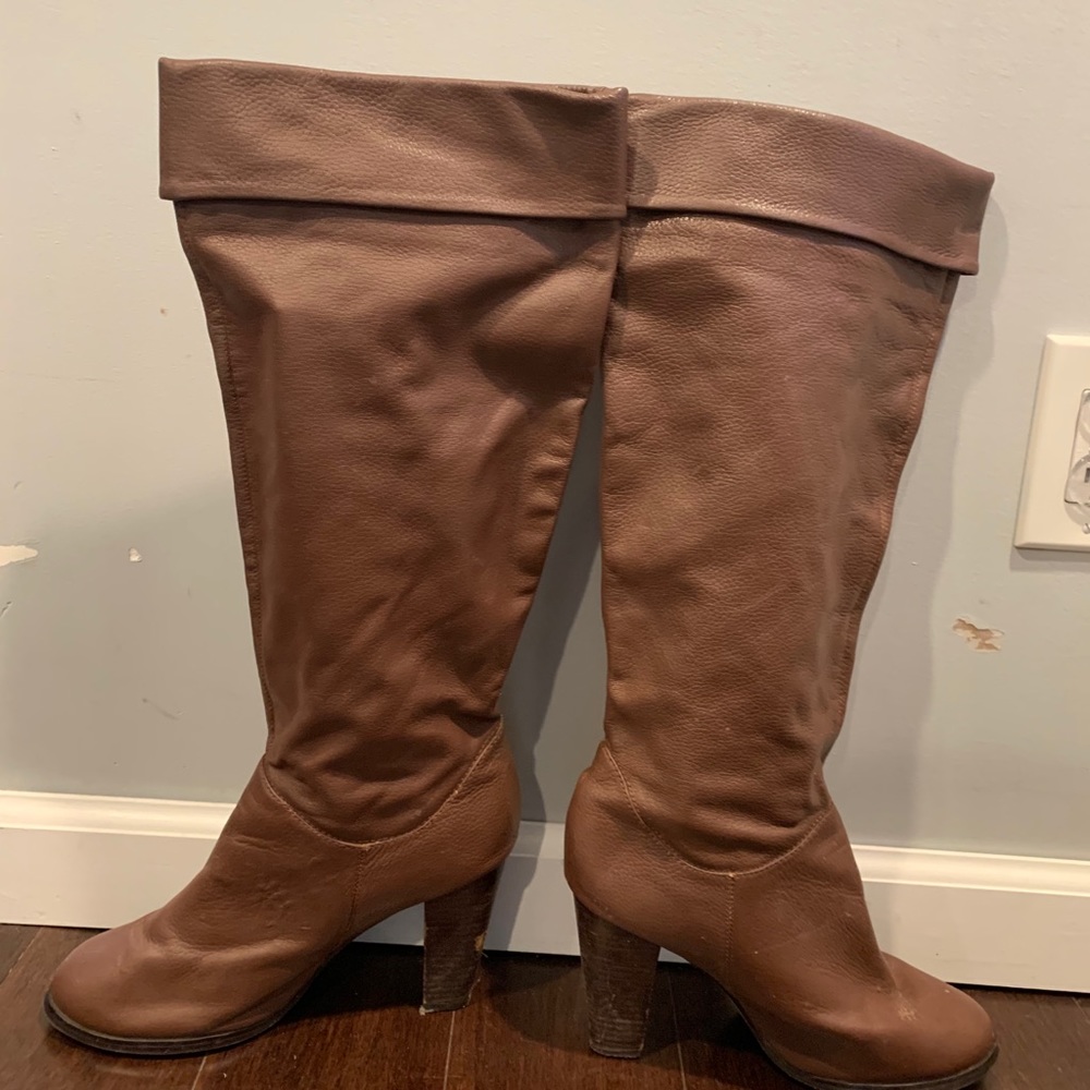 Brown heeled boots